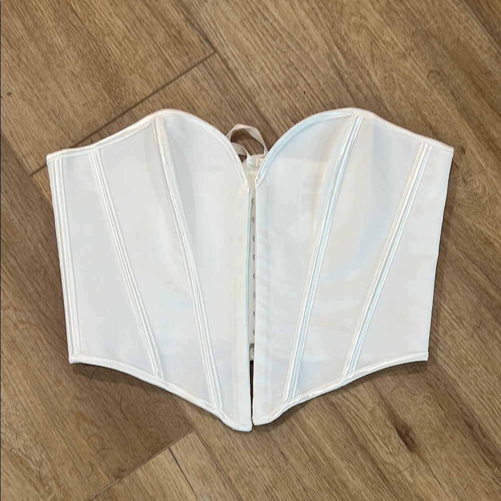 White Satin Corset Top